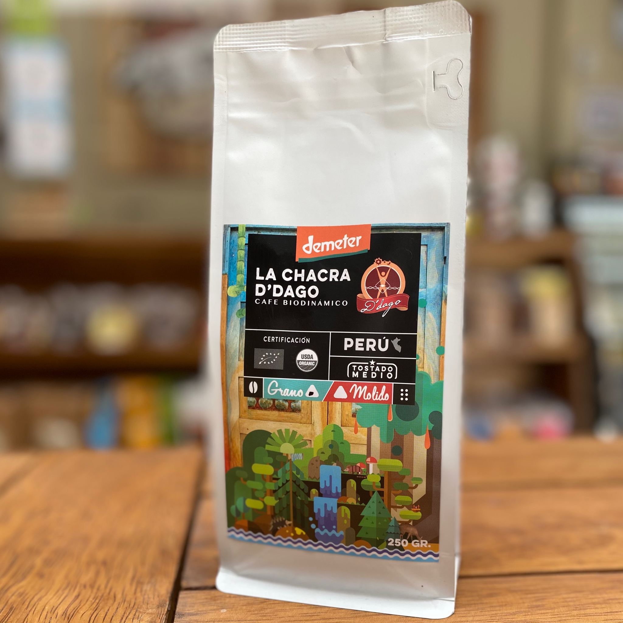 CAFE GRANO TOSTADO MEDIO 1 KG - LA CHACRA D'DAGO