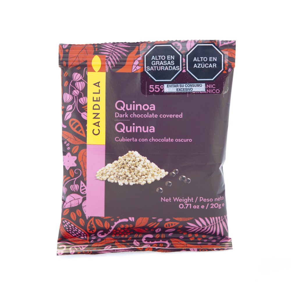 QUINUA CON CHOCOLATE 55% 20 GR - CANDELA