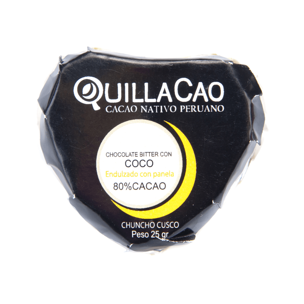 CHOCOLATE 80% CORAZON COCO 25 GR - QUILLACAO