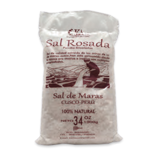 SAL ROSADA GRANO GRUESO 1 KG - SAL DE LOS INCAS