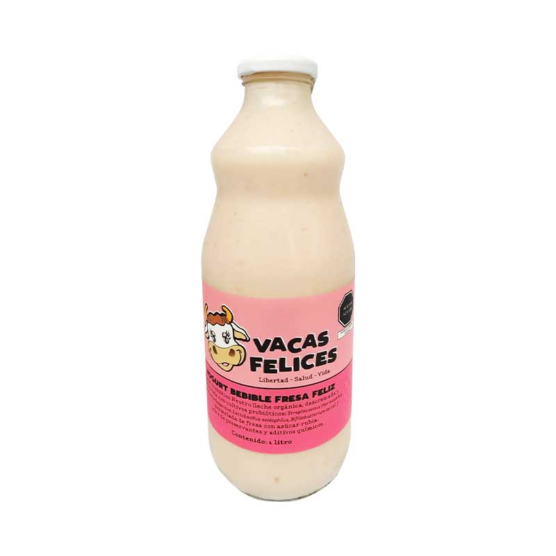 Yogurt Bebible Fresa 1lt - Vacas Felices