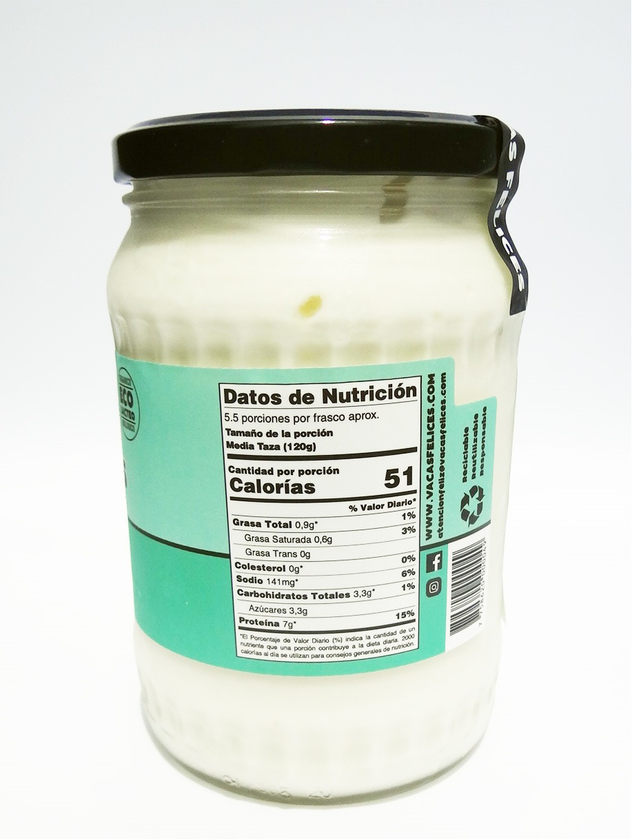 Yogurt Griego natural 660gr - Vacas Felices