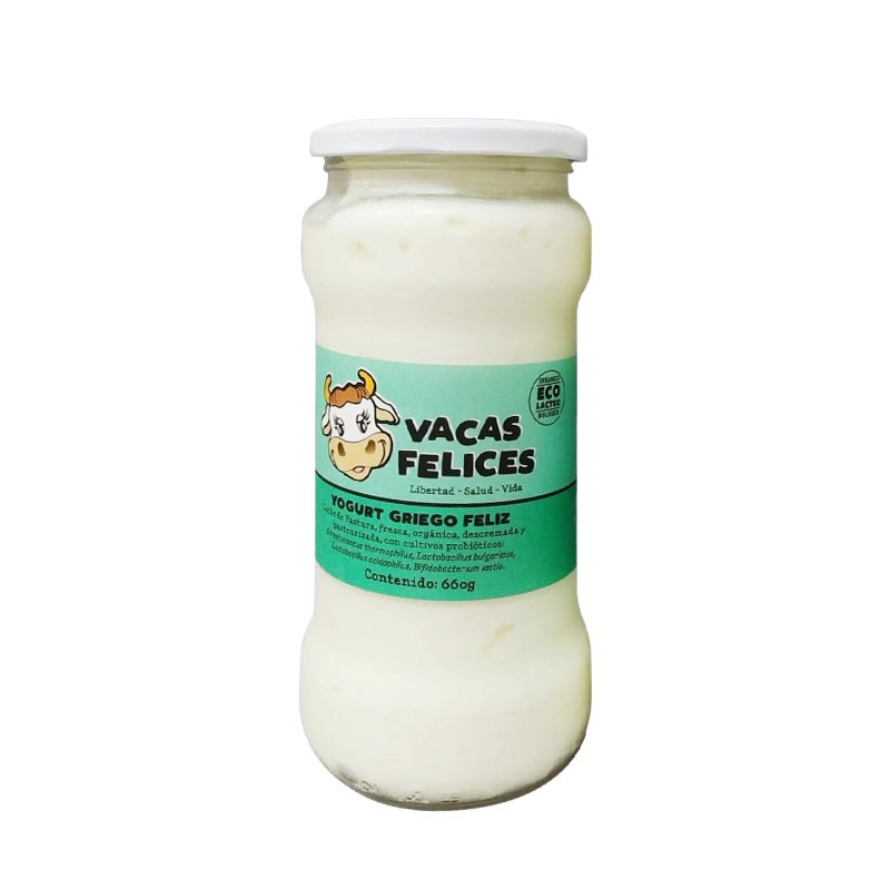 Yogurt Griego natural 660gr - Vacas Felices